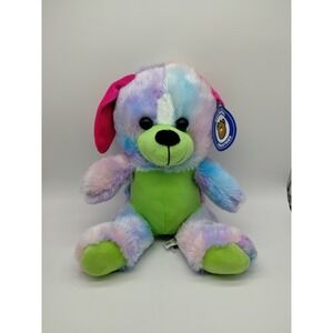 Dog Plush Toy NWT A&A Global Industries Inc. Rainbow Puppy 10"  Soft Cuddly